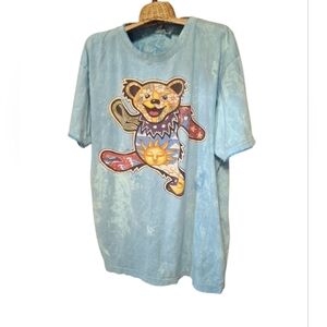 Grateful Dead Liquid Blue T-Shirt NO TIME Tie Dye Dancing Bear Psychedelic SOFT